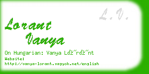 lorant vanya business card